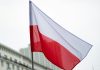 The polish flag waves in the breeze